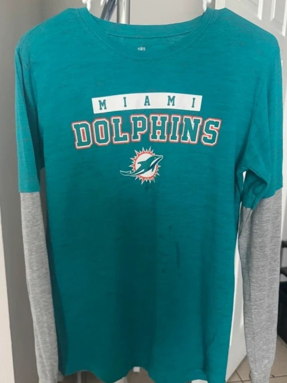 NFL Miami Dolphins Long Sleeve Tee Youth XL (14/16) (R-011)